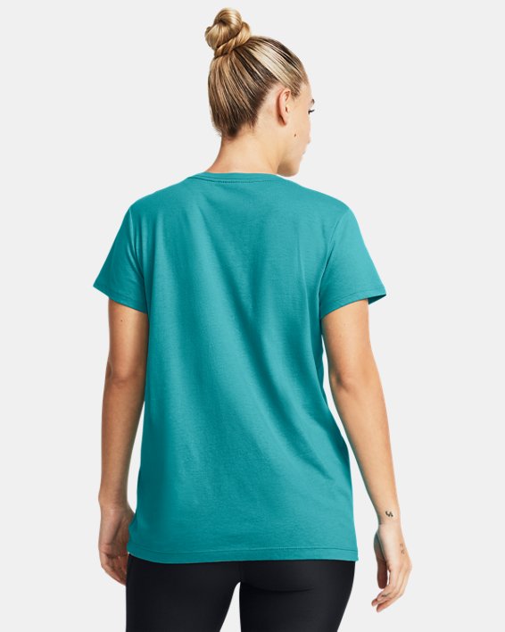 Women's UA Rival Logo Short Sleeve in Blue image number 1